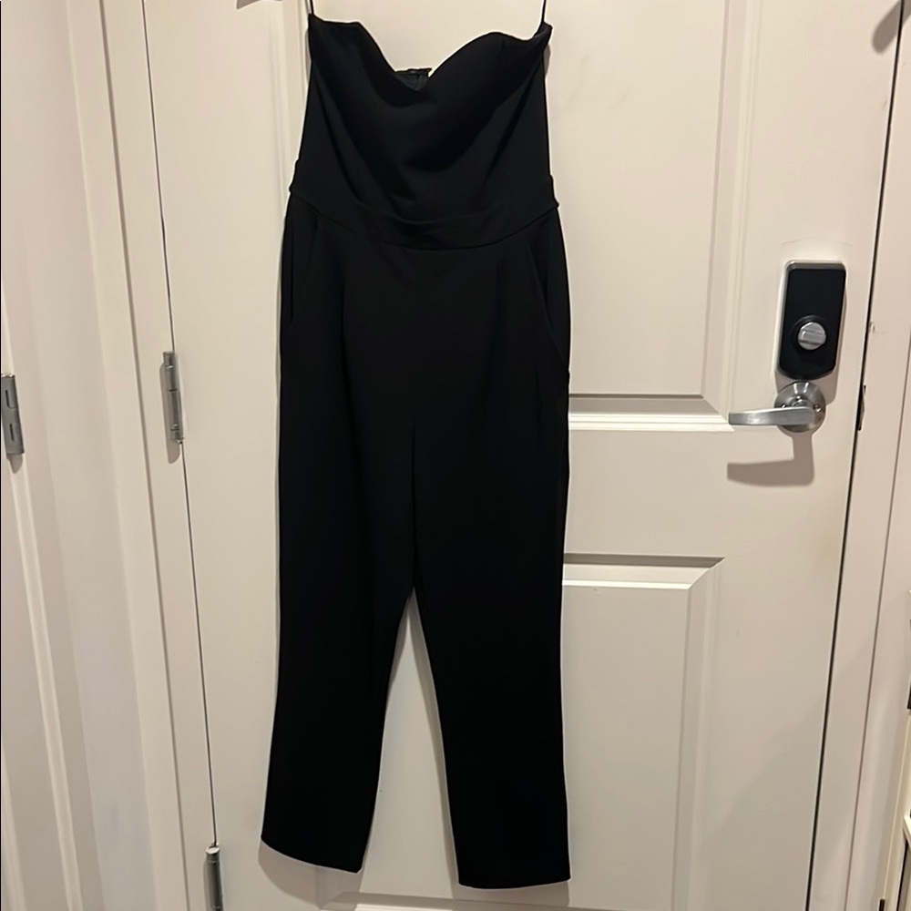 Elegant Black Strapless Jumpsuit